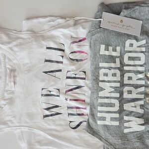 Spiritual Gangster White and Gray Tank Tops Size Small